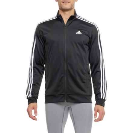 adidas 3-Stripe Tricot Track Jacket in Black/White