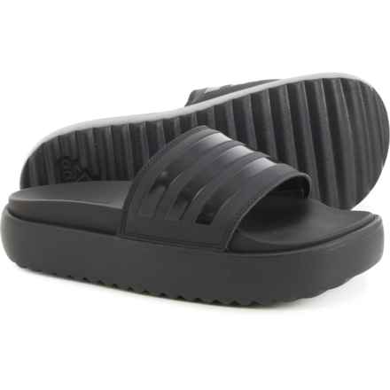 adidas Adilette Platform Slide Sandals (For Women) in Core Black