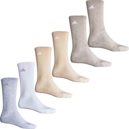 adidas AEROREADY Cushioned Socks - 6-Pack, Crew (For Men) in Wonder White/Cool Light Heather/Wonder Beige