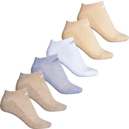 adidas Athletic Cushioned No-Show Socks - 6-Pack, Below the Ankle (For Women) in Wonder White/Cool Light Heather/Wonder Beige