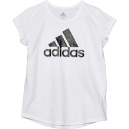 adidas Badge of Sport Big Girls Short Sleeve T-Shirt (White)