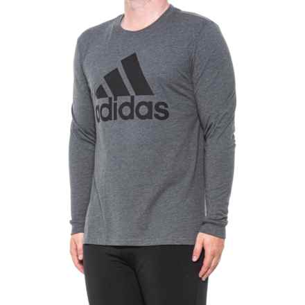 adidas Basic Badge of Sport T-Shirt - Long Sleeve in Dark Grey Heather