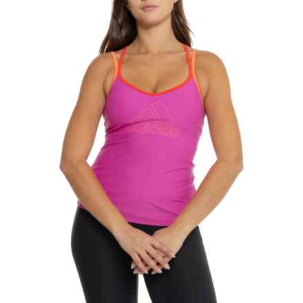 adidas BG Logo Tankini Swim Top in Lucid Fuchsia