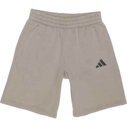 adidas Big Boy 3-Bar Logo Fleece Shorts in Dk Beige