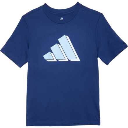 adidas Big Boys 2-Color Logo T-Shirt - Short Sleeve in Dark Blue