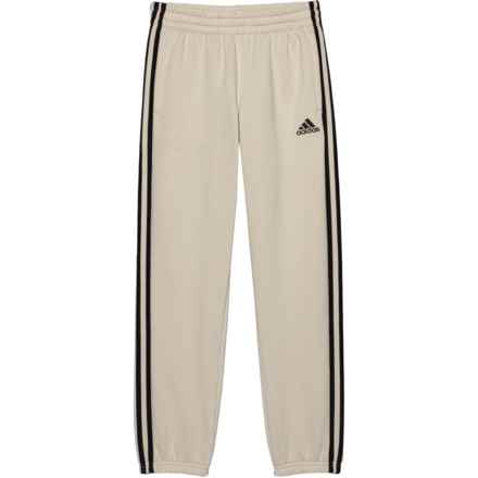 adidas Big Boys 3-Stripe Elastic Cuff Joggers in Cream
