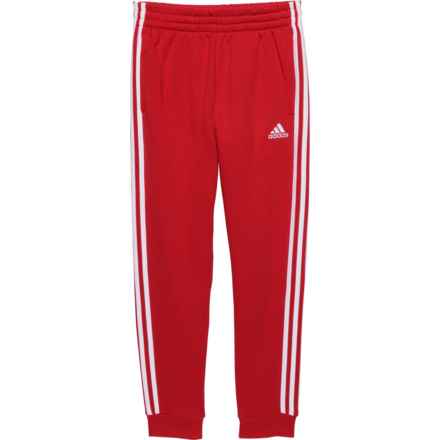 adidas Big Boys 3-Stripe Fleece Joggers in Bright Red