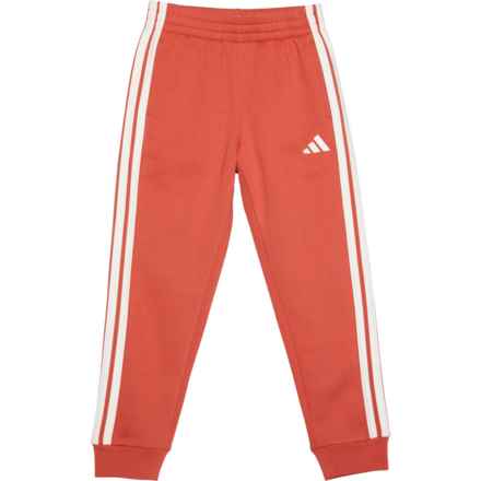 adidas Big Boys 3-Stripe Fleece Joggers in Dk Red