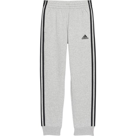 adidas Big Boys 3-Stripe Fleece Joggers in L Gry Htr