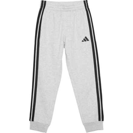 adidas Big Boys 3-Stripe Fleece Joggers in L Gry Htr