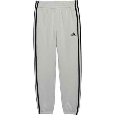 adidas Big Boys 3-Stripe Fleece Joggers in Light Grey