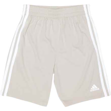 adidas Big Boys 3-Stripe Mesh Soccer Shorts in Wonder Alumina