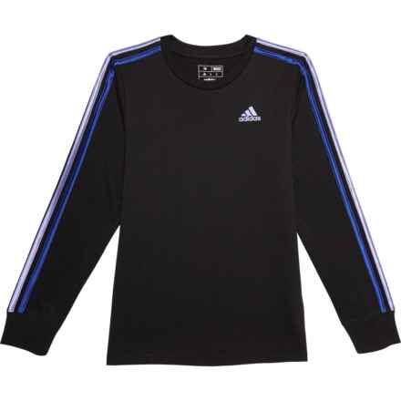 adidas Big Boys 3-Stripe T-Shirt - Long Sleeve in Black