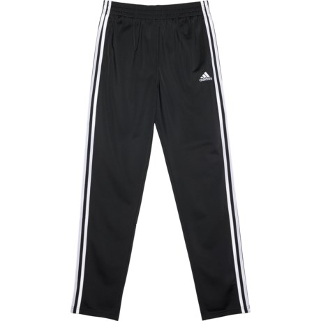 adidas Big Boys 3-Stripe Tricot Pants in Black