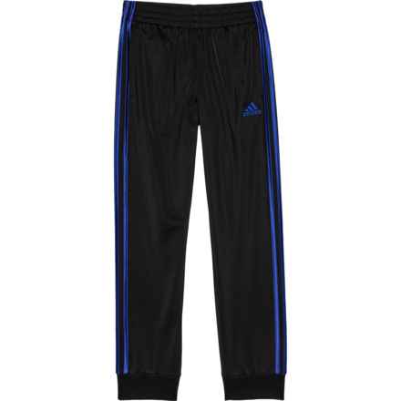 adidas Big Boys 3-Stripe Tricot Soccer Joggers in Black/Blue