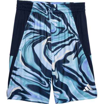 adidas Big Boys AOP Hyper Real Shorts in Navy/Blue