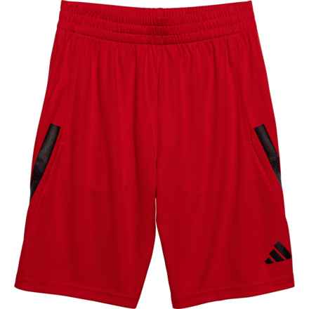 adidas Big Boys Bold 3-Stripe Solid Shorts in Bright Red