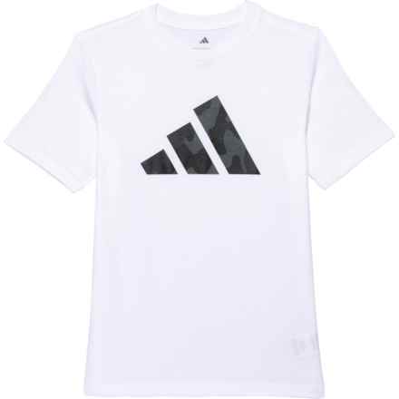 adidas Big Boys Camo Logo T-Shirt - Short Sleeve in White