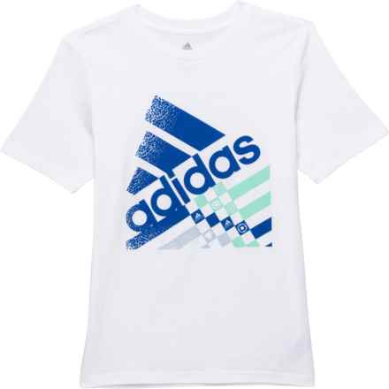 adidas Big Boys Checkerboard T-Shirt - Short Sleeve in White