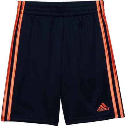 adidas Big Boys Classic Mesh 3-Stripe Shorts in Navy/Orang