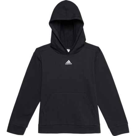 adidas Big Boys Embroidered Cotton Fleece Hoodie in Black