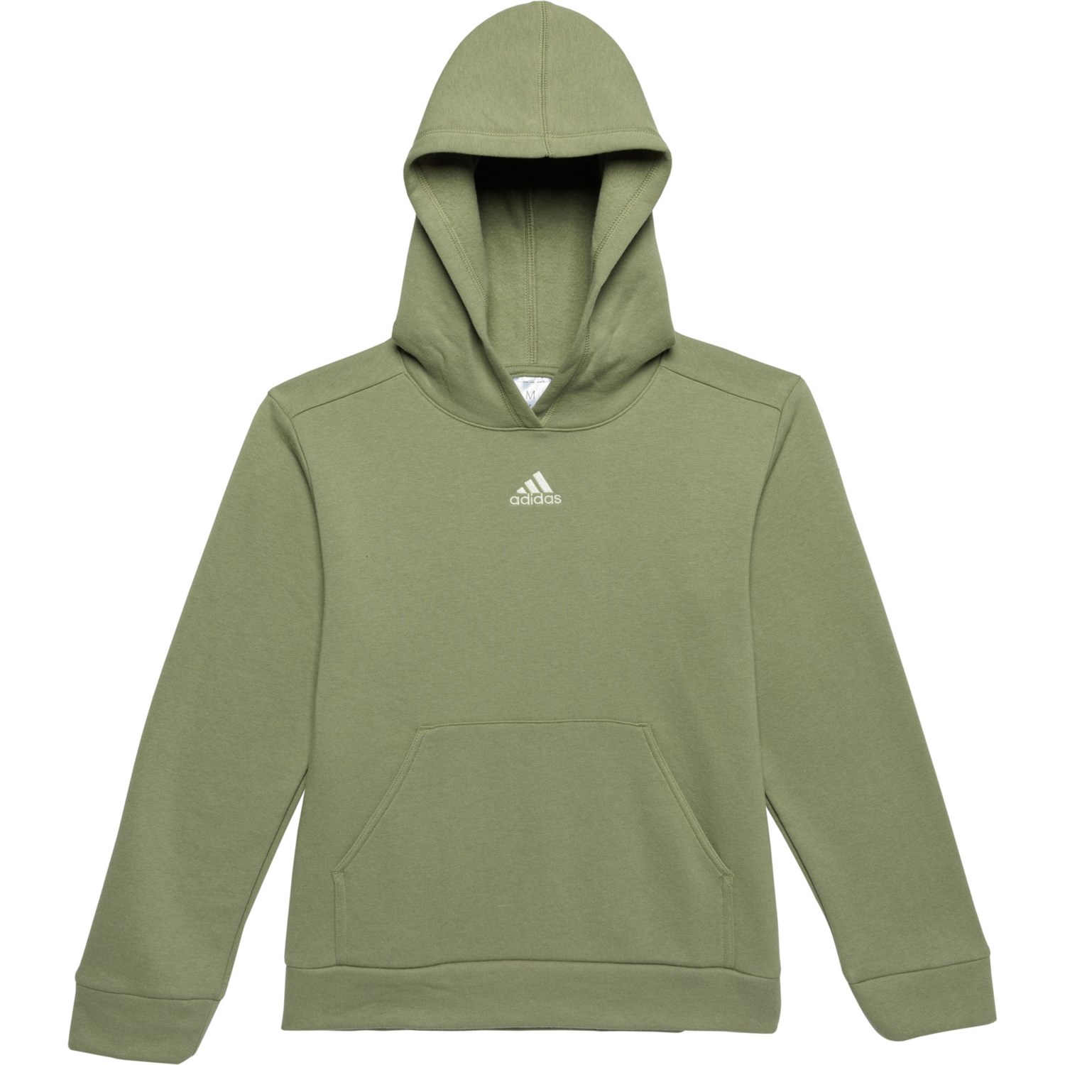 Adidas Big Boys Embroidered Fleece Hoodie Tent Green Size Medium Cotton