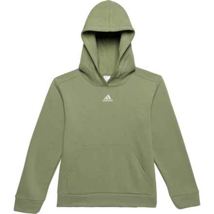 adidas Big Boys Embroidered Fleece Hoodie in Tent Green