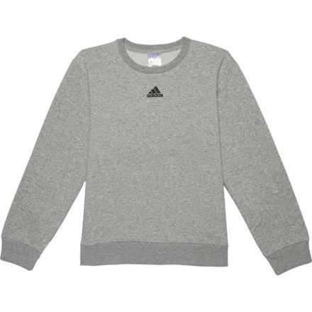 adidas Big Boys Embroidered Logo Fleece Sweatshirt in L Gry Htr