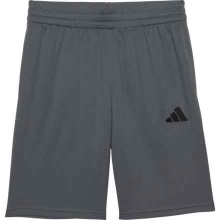 adidas Big Boys Embroidered Logo Mesh Shorts in Grey Five