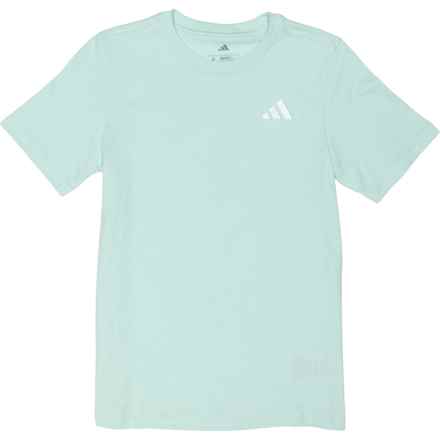 adidas Big Boys Embroidered Logo T-Shirt - Short Sleeve in Semi Flash Aqua