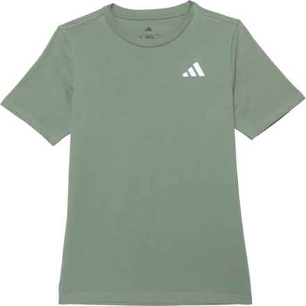 adidas Big Boys Embroidered Small Logo T-Shirt - Short Sleeve in Silver Green