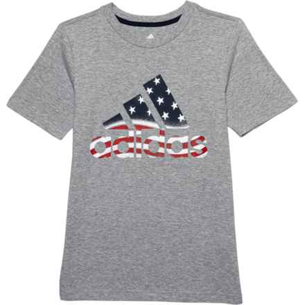 adidas Big Boys Heather USA 23 T-Shirt - Short Sleeve in Grey/Red