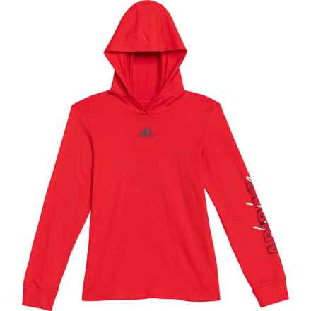 adidas Big Boys Hooded Signature T-Shirt - Long Sleeve in Brt Red