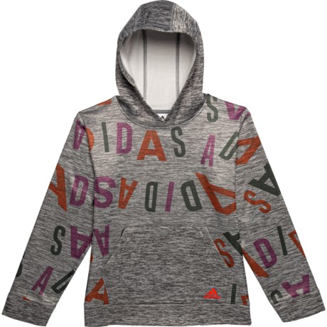 adidas Big Boys Lineage Love Heather Hoodie in Grey Multi