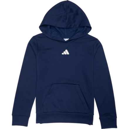 adidas Big Boys Logo Patch Hoodie in Dk Blue
