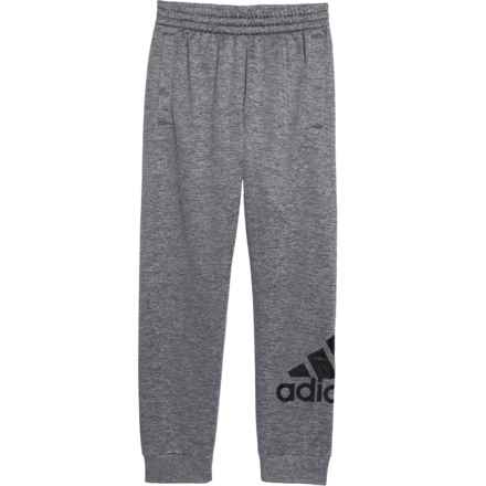 adidas Big Boys Marled French Terry Logo Joggers in Charcoal Grey Heather