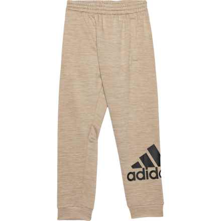 adidas Big Boys Marled French Terry Logo Joggers in Tan