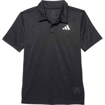 adidas Big Boys Melange Polo Shirt - Short Sleeve in Black Heather