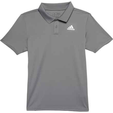 adidas Big Boys Mesh Golf Polo Shirt - Short Sleeve in Med Grey - Closeouts