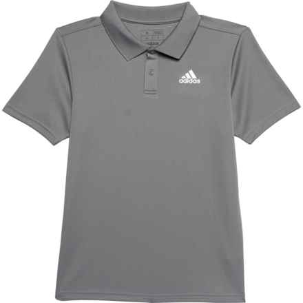 adidas Big Boys Mesh Golf Polo Shirt - Short Sleeve in Med Grey
