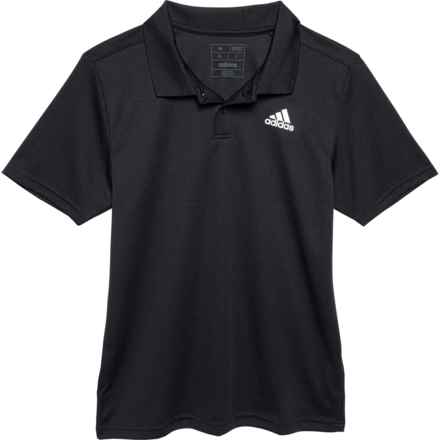 adidas Big Boys Mesh Polo Shirt - Short Sleeve in Black