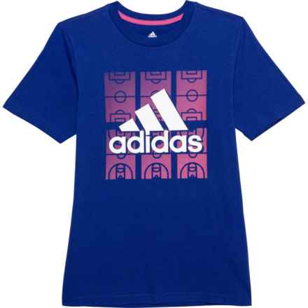 adidas Big Boys On the Court T-Shirt - Short Sleeve in Royal Blue