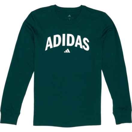 adidas Big Boys Repeat T-Shirt - Long Sleeve in Dark Green - Closeouts