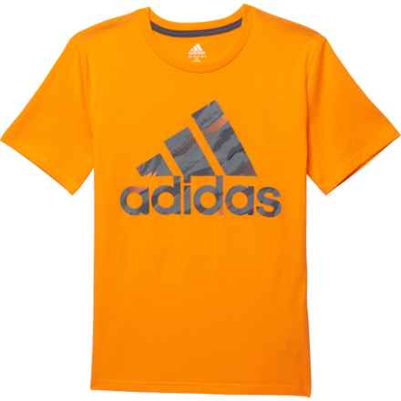 adidas Big Boys Tiger Camo2 BOS T-Shirt - Short Sleeve in Orange Rush