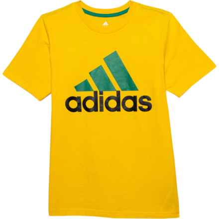 adidas Big Boys Two-Tone Logo T-Shirt - Short Sleeve in Gold