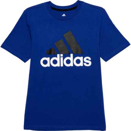 adidas Big Boys Two-Tone Logo T-Shirt - Short Sleeve in Royal Blue