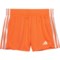 adidas Big Girls 3-Stripe Mesh Shorts in Light Orange