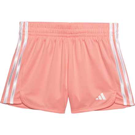 adidas Big Girls 3-Stripe Mesh Shorts in Light Pink