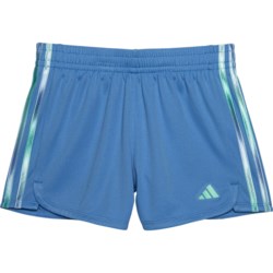adidas Big Girls 3-Stripe Mesh Shorts in Medium Blue
