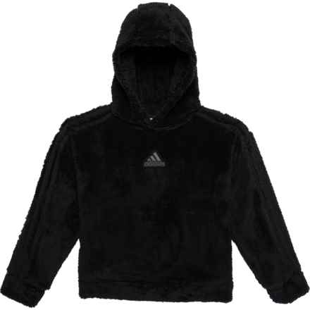 adidas Big Girls Cozy Sherpa Pullover Hoodie in Black